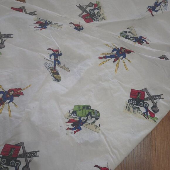 Pottery Barn Kids Superman Twin Flat Sheet 100% Cotton - Picture 2 of 5